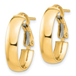 Load image into Gallery viewer, 10K Yellow Gold Oval Square-Tube Hoop Omega Back Hoop Earrings 19.25mm x 13.5mm x 5mm

