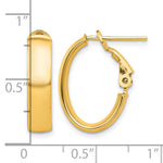 Load image into Gallery viewer, 10K Yellow Gold Oval Square-Tube Hoop Omega Back Hoop Earrings 19.25mm x 13.5mm x 5mm

