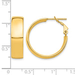 Charger l'image dans la galerie, 10K Yellow Gold Round Square-Tube Hoop Omega Back Hoop Earrings 24.5mm x 7mm
