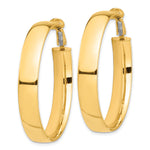 Carica l'immagine nel visualizzatore di Gallery, 10K Yellow Gold Round Square-Tube Hoop Omega Back Hoop Earrings 42.75mm x 7mm
