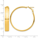 Carica l'immagine nel visualizzatore di Gallery, 10K Yellow Gold Round Square-Tube Hoop Omega Back Hoop Earrings 42.75mm x 7mm
