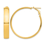 Carica l'immagine nel visualizzatore di Gallery, 10K Yellow Gold Round Square-Tube Hoop Omega Back Hoop Earrings 42.75mm x 7mm
