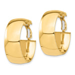 Charger l'image dans la galerie, 10K Yellow Gold Round Square-Tube Hoop Omega Back Hoop Earrings 28mm x 10mm
