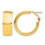 Charger l'image dans la galerie, 10K Yellow Gold Round Square-Tube Hoop Omega Back Hoop Earrings 28mm x 10mm
