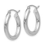 將圖片載入圖庫檢視器 10K White Gold Round Classic Hoop Earrings 15mm x 3mm Approx. 1.41g
