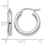將圖片載入圖庫檢視器 10K White Gold Round Classic Hoop Earrings 15mm x 3mm Approx. 1.41g

