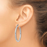 Load image into Gallery viewer, 10K White Gold Round Classic Hoop Earrings 40mm x 3mm
