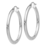 Indlæs billede til gallerivisning 10K White Gold Round Classic Hoop Earrings 35mm x 3mm
