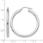 Indlæs billede til gallerivisning 10K White Gold Round Classic Hoop Earrings 35mm x 3mm
