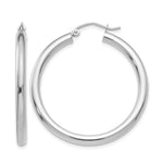 Indlæs billede til gallerivisning 10K White Gold Round Classic Hoop Earrings 35mm x 3mm
