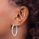 Load image into Gallery viewer, 10K White Gold Round Classic Hoop Earrings 30mm x 3mm
