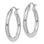 Load image into Gallery viewer, 10K White Gold Round Classic Hoop Earrings 25mm x 3mm
