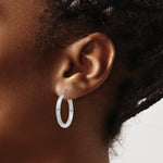 Load image into Gallery viewer, 10K White Gold Round Classic Hoop Earrings 25mm x 3mm
