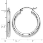 Load image into Gallery viewer, 10K White Gold Round Classic Hoop Earrings 25mm x 3mm
