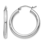 Load image into Gallery viewer, 10K White Gold Round Classic Hoop Earrings 25mm x 3mm
