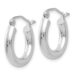 Ladda upp bild till gallerivisning, 10K White Gold Round Classic Hoop Earrings 17mm x 3mm
