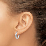 Ladda upp bild till gallerivisning, 10K White Gold Round Classic Hoop Earrings 17mm x 3mm
