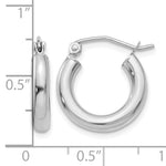 Ladda upp bild till gallerivisning, 10K White Gold Round Classic Hoop Earrings 17mm x 3mm
