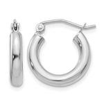 Ladda upp bild till gallerivisning, 10K White Gold Round Classic Hoop Earrings 17mm x 3mm
