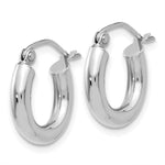 Indlæs billede til gallerivisning 10K White Gold Round Classic Hoop Earrings 15mm x 3mm Approx. 0.97g
