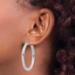 Load image into Gallery viewer, 10K White Gold Round Classic Hoop Earrings 40mm x 4mm
