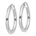 Lade das Bild in den Galerie-Viewer, 10K White Gold Round Classic Hoop Earrings 35mm x 4mm
