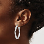 Lade das Bild in den Galerie-Viewer, 10K White Gold Round Classic Hoop Earrings 35mm x 4mm

