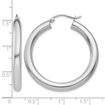 Lade das Bild in den Galerie-Viewer, 10K White Gold Round Classic Hoop Earrings 35mm x 4mm
