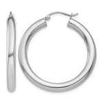 Lade das Bild in den Galerie-Viewer, 10K White Gold Round Classic Hoop Earrings 35mm x 4mm
