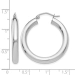 將圖片載入圖庫檢視器 10K White Gold Round Classic Hoop Earrings 30mm x 4mm
