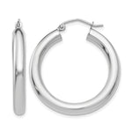 將圖片載入圖庫檢視器 10K White Gold Round Classic Hoop Earrings 30mm x 4mm

