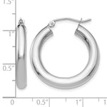 Lade das Bild in den Galerie-Viewer, 10K White Gold Round Classic Hoop Earrings 25mm x 4mm
