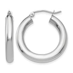 Lade das Bild in den Galerie-Viewer, 10K White Gold Round Classic Hoop Earrings 25mm x 4mm

