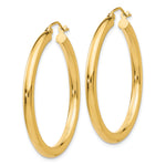 Indlæs billede til gallerivisning 10K Yellow Gold Round Classic Hoop Earrings 35mm x 3mm

