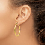 Indlæs billede til gallerivisning 10K Yellow Gold Round Classic Hoop Earrings 35mm x 3mm
