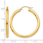 Indlæs billede til gallerivisning 10K Yellow Gold Round Classic Hoop Earrings 35mm x 3mm
