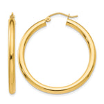 Indlæs billede til gallerivisning 10K Yellow Gold Round Classic Hoop Earrings 35mm x 3mm
