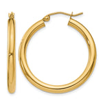 Carica l'immagine nel visualizzatore di Gallery, 10K Yellow Gold Round Classic Hoop Earrings 30mm x 3mm
