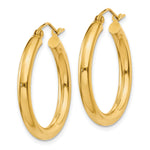 Load image into Gallery viewer, 10K Yellow Gold Round Classic Hoop Earrings 25mm x 3mm
