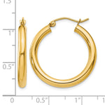 Load image into Gallery viewer, 10K Yellow Gold Round Classic Hoop Earrings 25mm x 3mm
