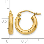 Indlæs billede til gallerivisning 10K Yellow Gold Round Classic Hoop Earrings 15mm x 3mm
