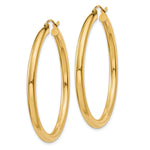 Indlæs billede til gallerivisning 10K Yellow Gold Round Classic Hoop Earrings 40mm x 3mm
