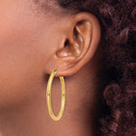 Indlæs billede til gallerivisning 10K Yellow Gold Round Classic Hoop Earrings 40mm x 3mm
