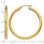 Indlæs billede til gallerivisning 10K Yellow Gold Round Classic Hoop Earrings 40mm x 3mm
