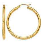 Indlæs billede til gallerivisning 10K Yellow Gold Round Classic Hoop Earrings 40mm x 3mm
