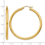 Load image into Gallery viewer, 10K Yellow Gold Round Classic Hoop Earrings 45mm x 3mm

