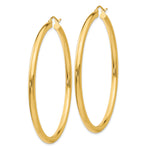 Indlæs billede til gallerivisning 10K Yellow Gold Round Classic Hoop Earrings 55mm x 3mm

