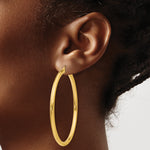 Indlæs billede til gallerivisning 10K Yellow Gold Round Classic Hoop Earrings 55mm x 3mm
