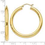 이미지를 갤러리 뷰어에 로드 , 10K Yellow Gold Round Classic Hoop Earrings 40mm x 4mm
