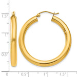 Load image into Gallery viewer, 10K Yellow Gold Round Classic Hoop Earrings 35mm x 4mm
